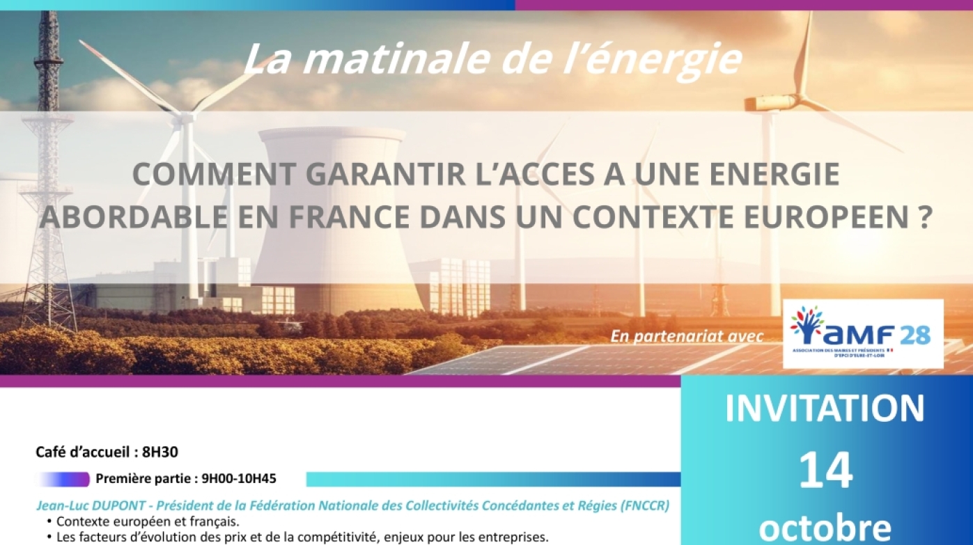 Matinale de l'énergie du 14 octobre : inscrivez-vous pour y participer